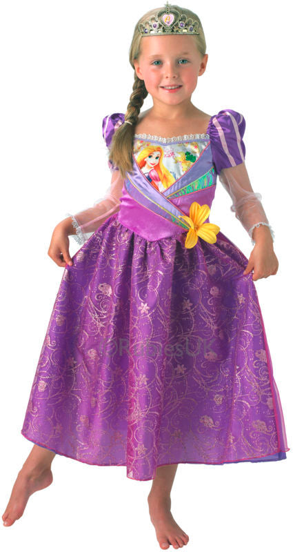 GLIMMER RAPUNZEL DRAGT, STR. M/5-6 ÅR