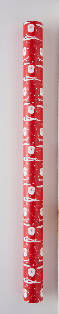 GAVEPAPIR RØD JULEMAND SNEFNUG 3MX70CM