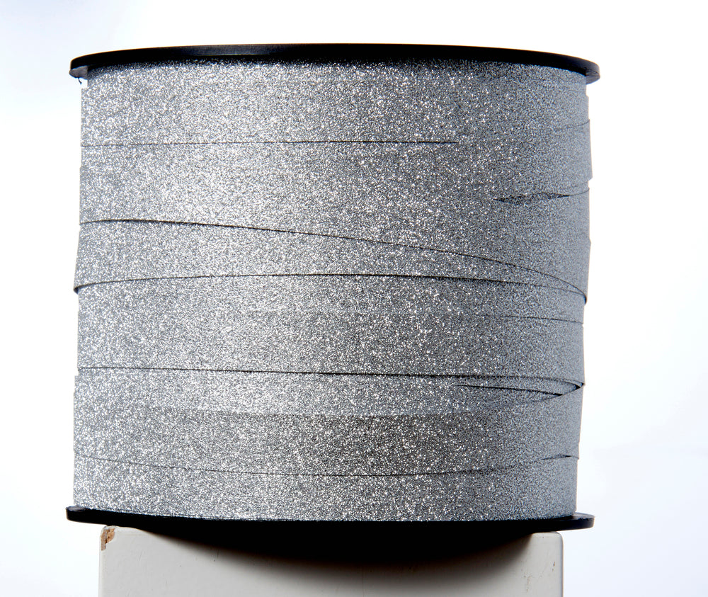 GAVEBÅND GLITTER SØLV 10 MM X 50 M