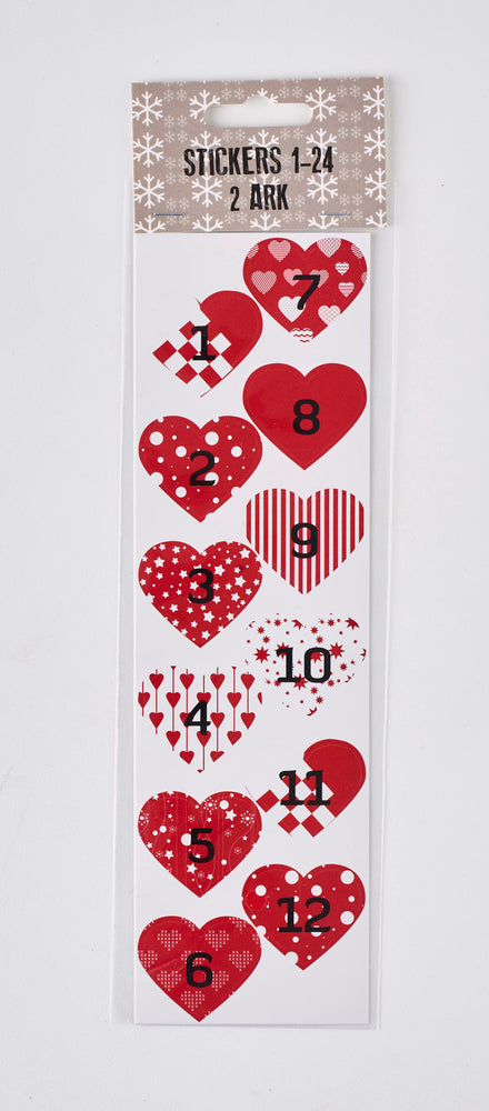 STICKERS 1-24 RØD 2 ARK