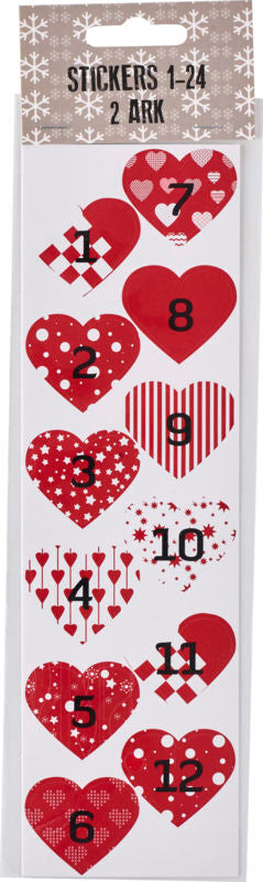 STICKERS 1-24 RØD 2 ARK