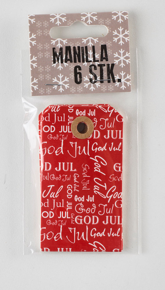 MANILLA RØD GOD JUL 6 STK