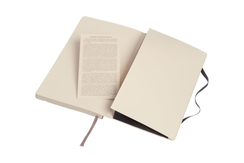 Notesbog Moleskine large sort m/192 prikket ark soft cover