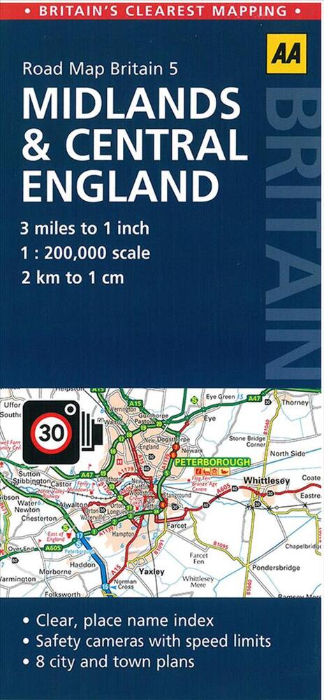 AA Road Map Britain 5: Midlands & Central England