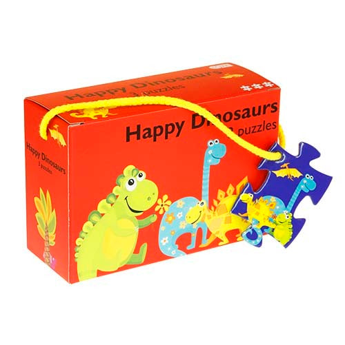 3 Glade dinosauer puslespil