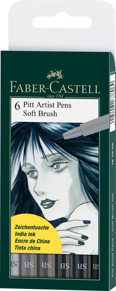 Pitt artist Faber-Castell 6 ass grå toner
