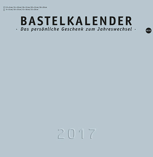 Bastelkalender 17 silber mittel 2017