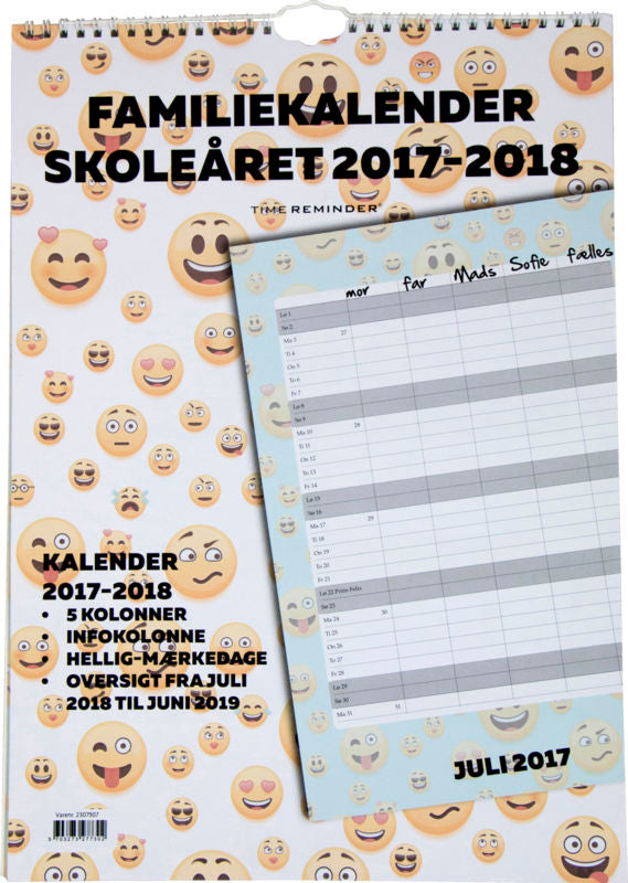 SKOLEFAMILIEKALENDER 2017/18 A3 SMILEY