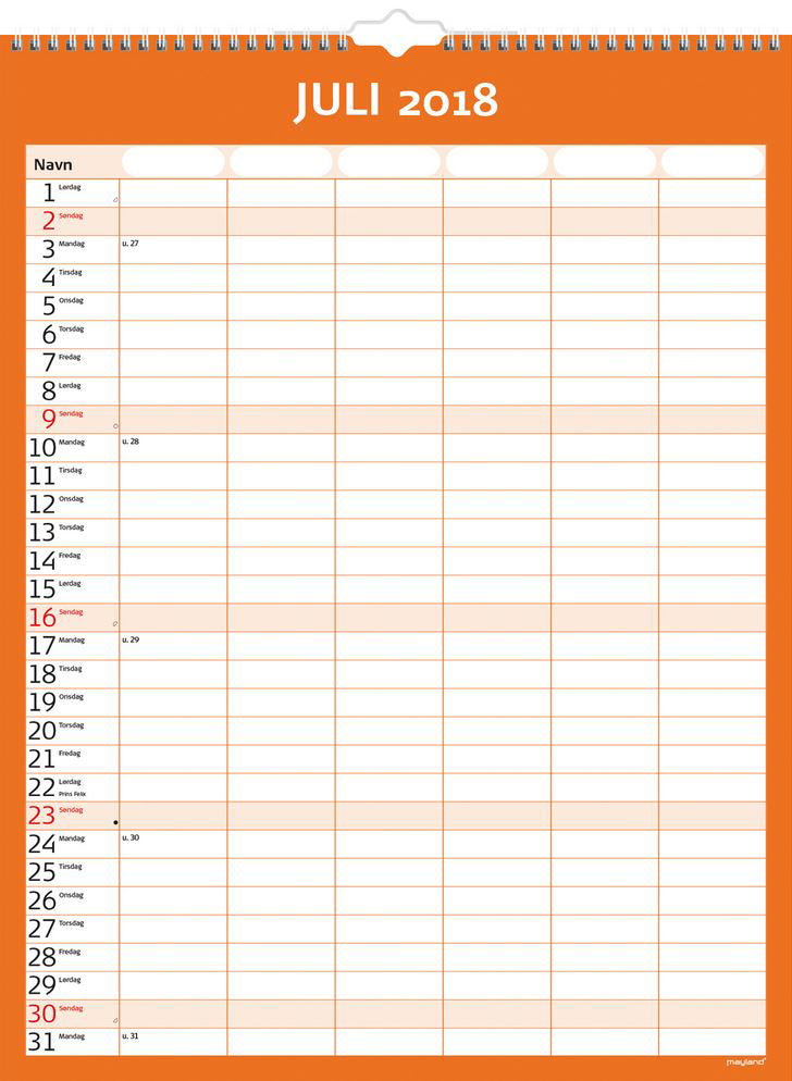SKOLEÅRSKALENDER 17/18 FAMILIE MAY SIMPLY