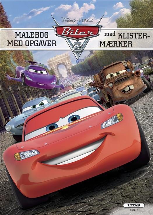 Malebog med opgaver: Biler