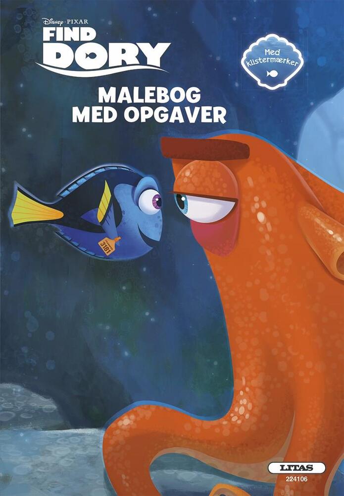 Malebog med opgaver: Find Dory
