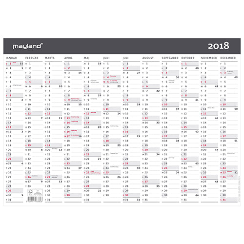 KONTORKALENDER A3 2018 MAYLAND