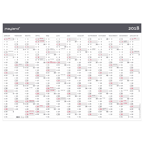 KÆMPEKALENDER MODERNE 1X13 MDR. 2018 MAYLAND