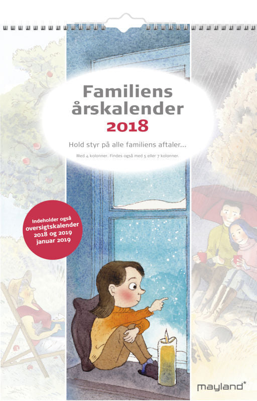 FAMILIE ÅRSKALENDER 4 KOLONNER, 2018 MAYLAND