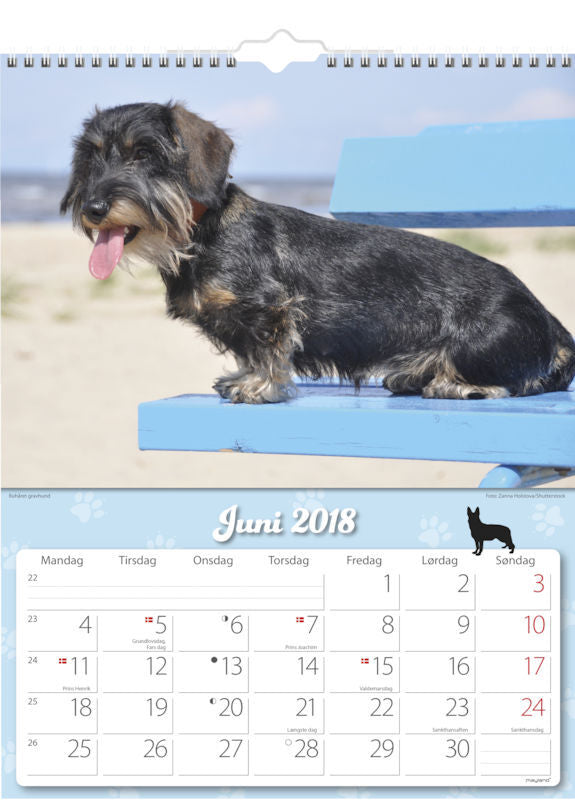 VÆGKALENDER HUNDE 2018 MAYLAND