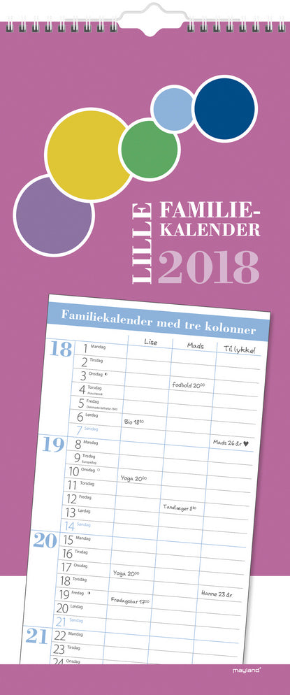 FAMILIEKALENDER LILLE 2018 MAYLAND