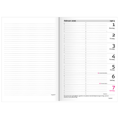 A5 UGEKALENDER FORMAT SORT 2018 MAYLAND