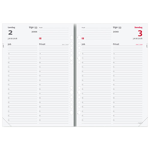SYSTEM A5 DAGKALENDER JOB/PRIVAT REFILL MAYLAND