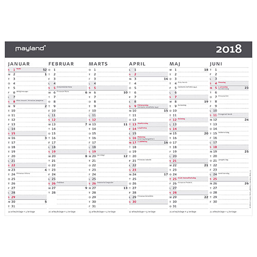 KONTORKALENDER A4 2018 MAYLAND