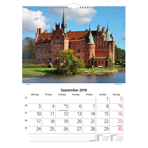 VÆGKALENDER DANSKE SLOTTE 2018 MAYLAND