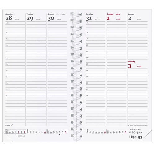WEEK PLANNER REFILL 2018 MAYLAND