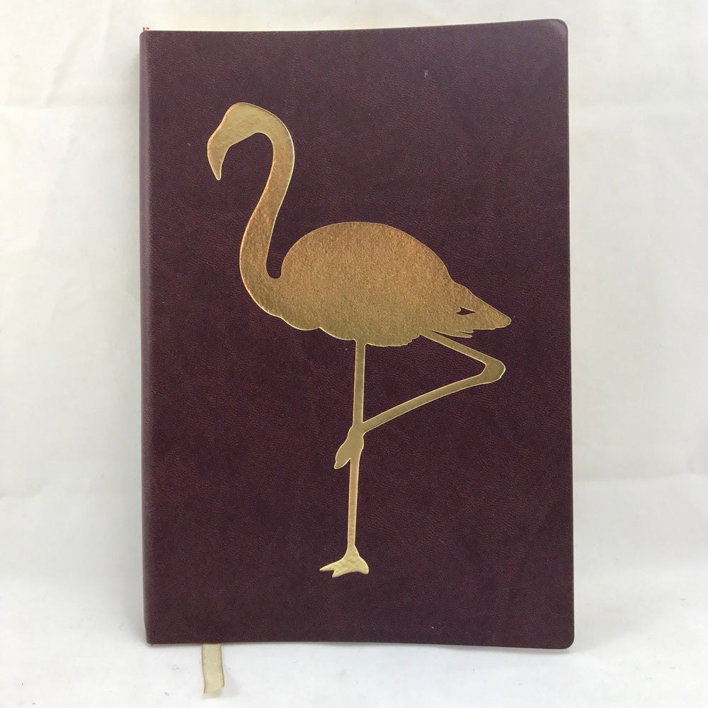 NOTESBOG BORDEAUX MED FLAMINGO A5