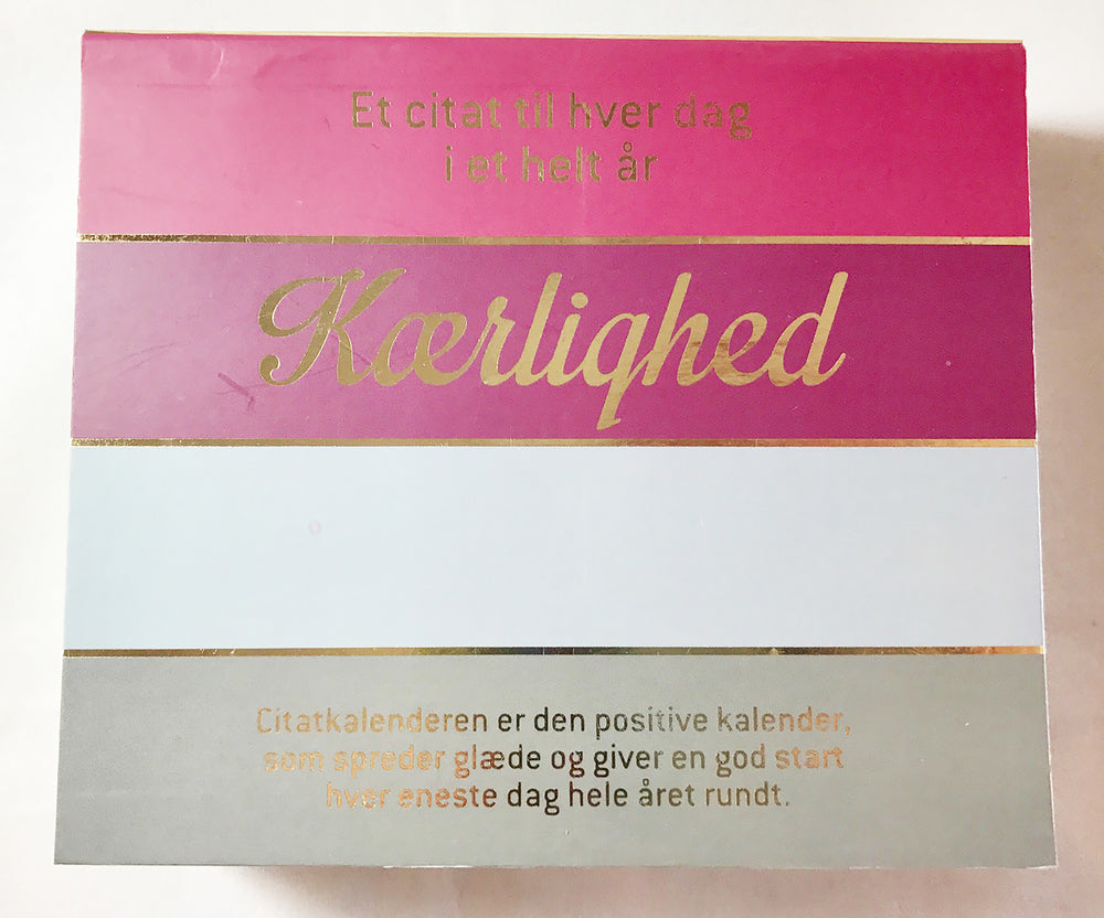 CITATKALENDER KÆRLIGHED M/GULD FOIL