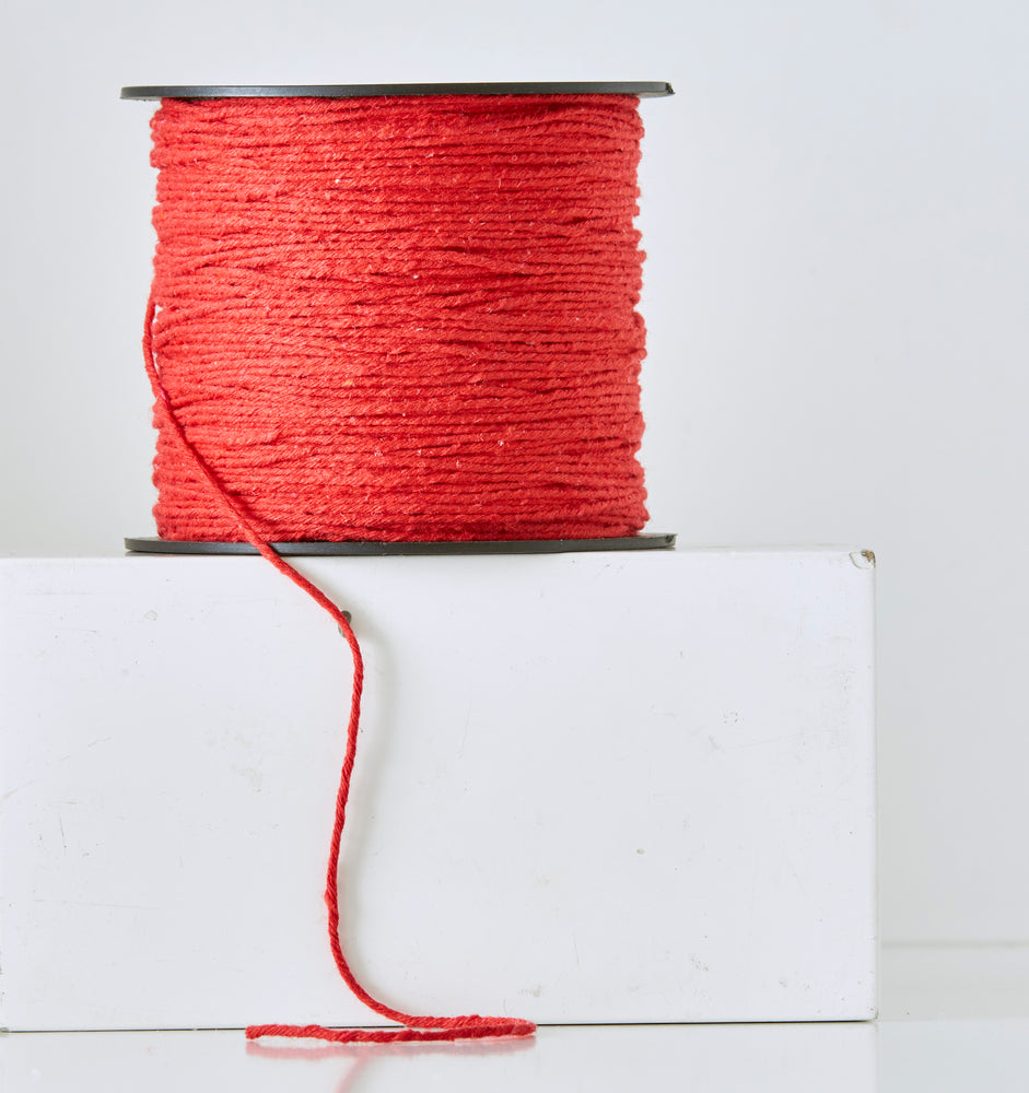 GAVEBÅND RØD SNOR RØD GLITTER 10MM X 25M