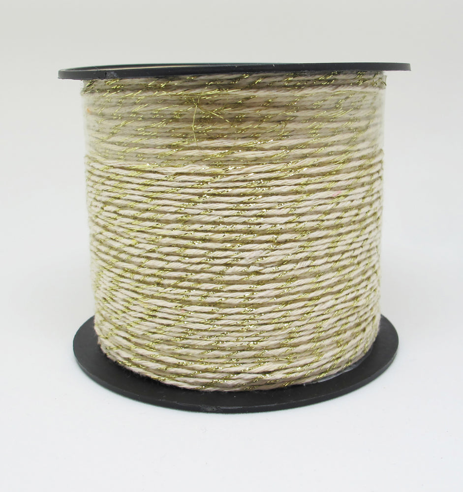 GAVEBÅND SAND SNOR GULD GLITTER 10MM X 25M