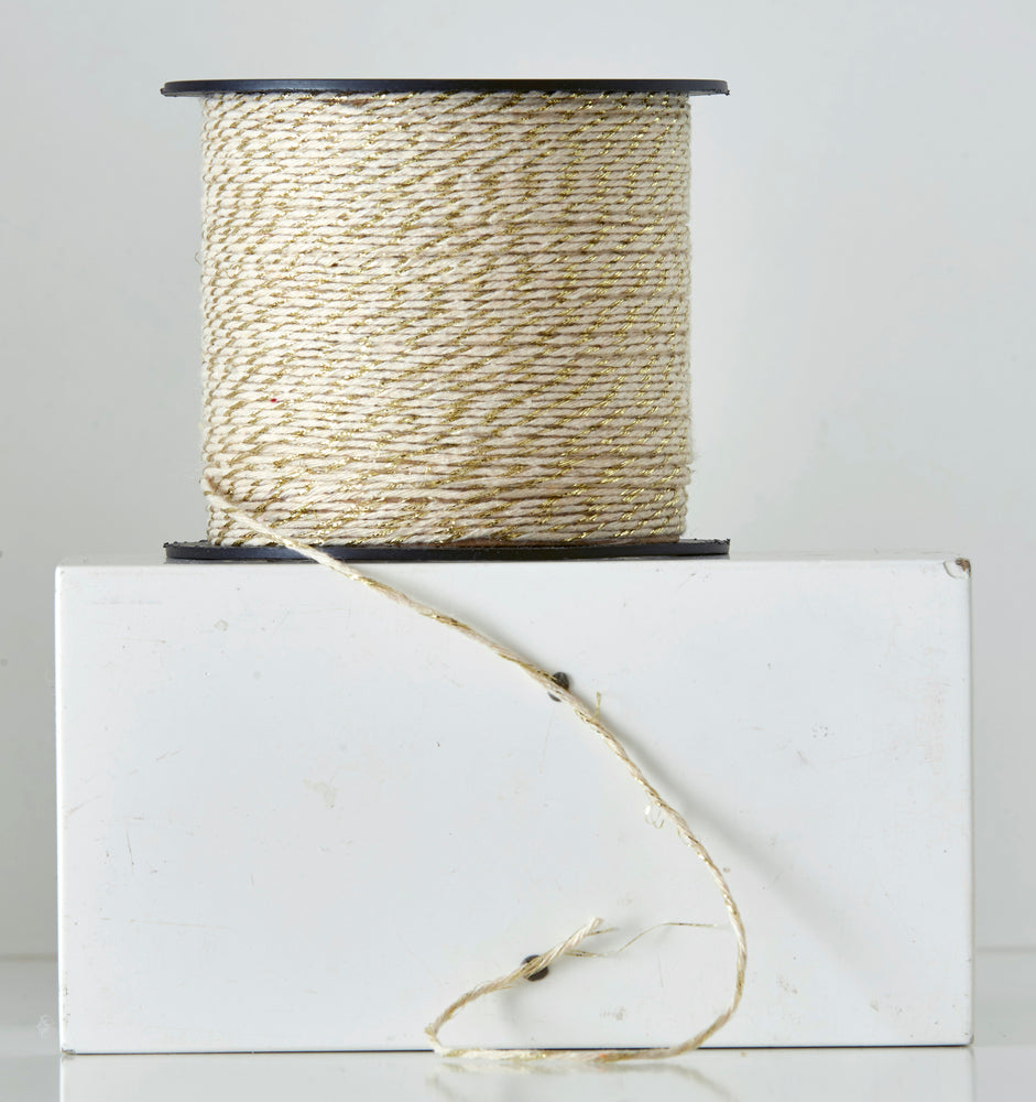 GAVEBÅND SAND SNOR GULD GLITTER 10MM X 25M