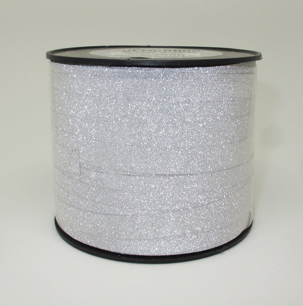 GAVEBÅND SØLV GLITTER 10MM X 50M