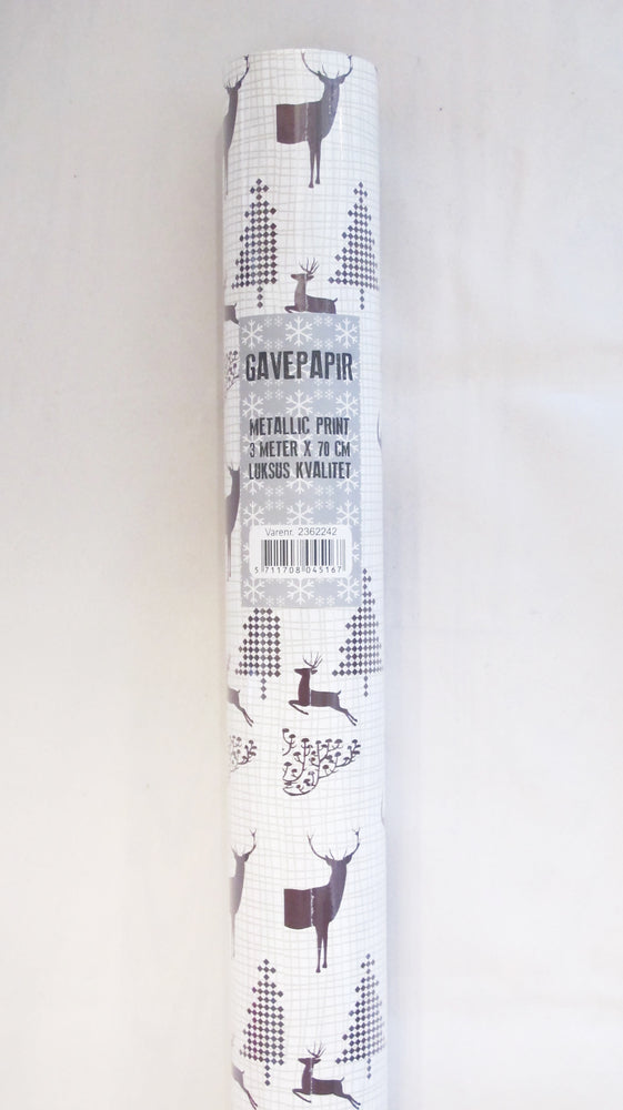 GAVEPAPIR RENSDYR BORDEAUX 3 M