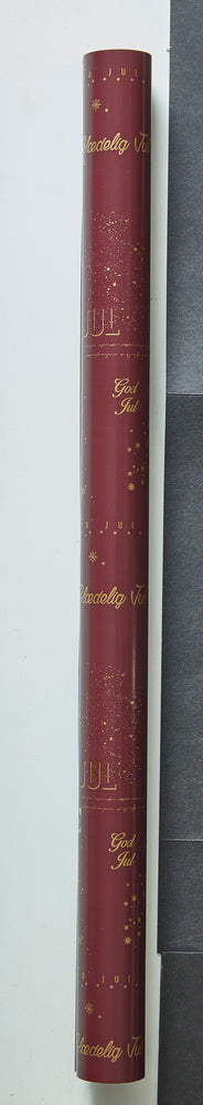 GAVEPAPIR BORDEAUX MED GULD METALLIC GOD JUL 3 M