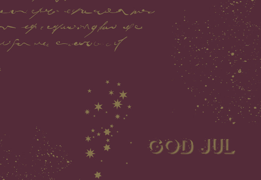 GAVEPAPIR BORDEAUX MED GULD METALLIC GOD JUL 3 M
