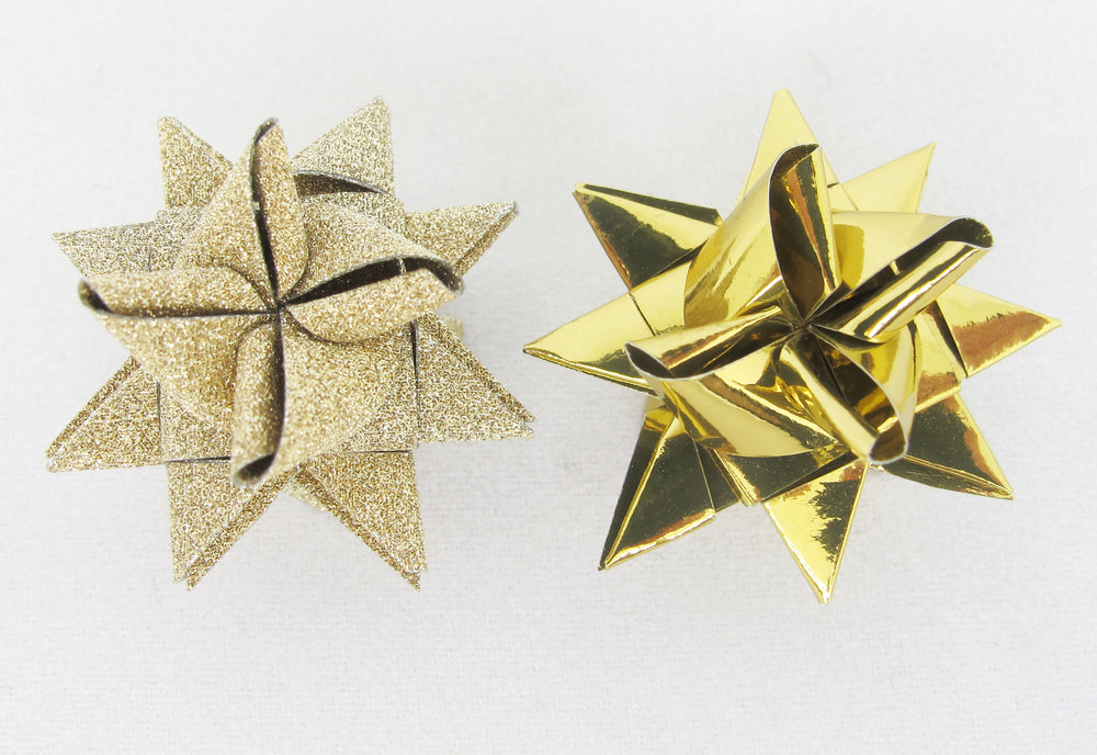 STJERNESTRIMLER MIKRO GLITTER GULD 5 MM 24 STK