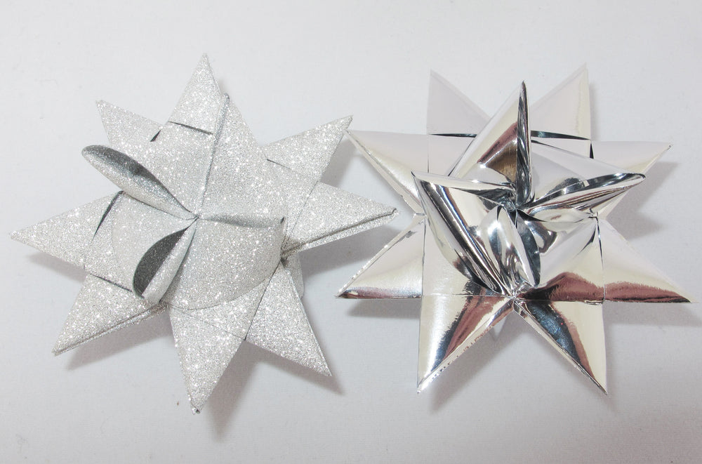 STJERNESTRIMLER GLITTER SØLV 15 MM 24 STK