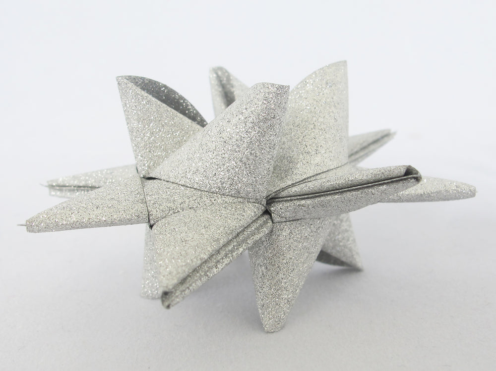 STJERNESTRIMLER GLITTER SØLV 15 MM 24 STK