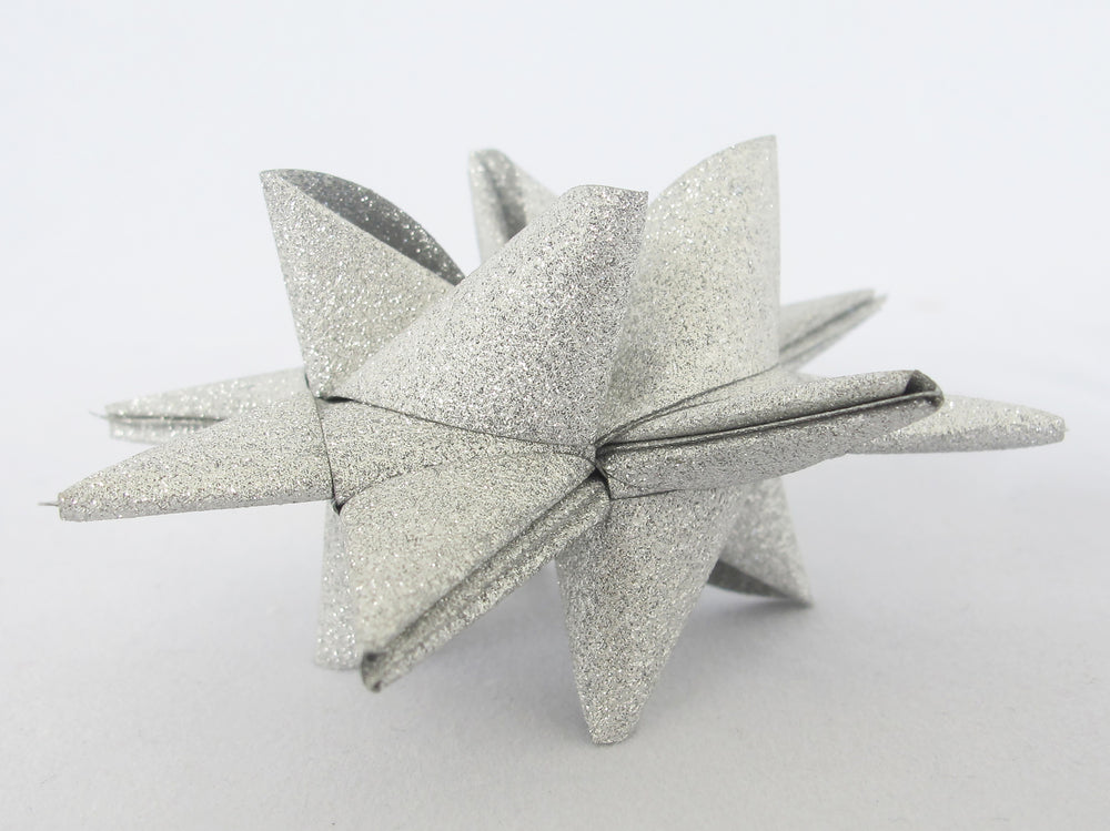 STJERNESTRIMLER GLITTER SØLV 15 MM 24 STK