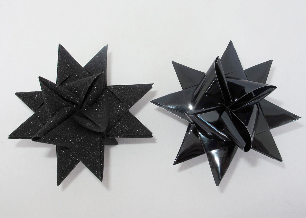 STJERNESTRIMLER GLITTER SORT 15 MM 24 STK