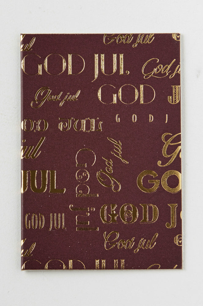 KORT TIL/FRA DOBBELT GOD JUL BORDEAUX M/GULD 4 STK