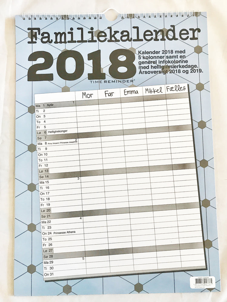 FAMILIEKALENDER 2018 A4 GRAFISK
