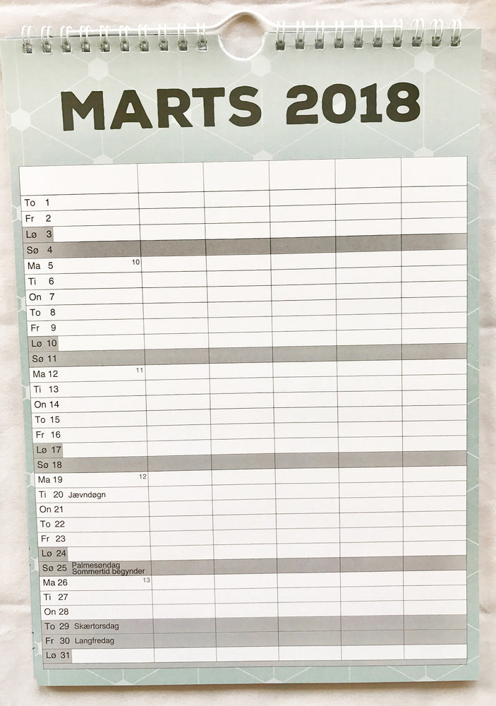 FAMILIEKALENDER 2018 A3 GRAFISK
