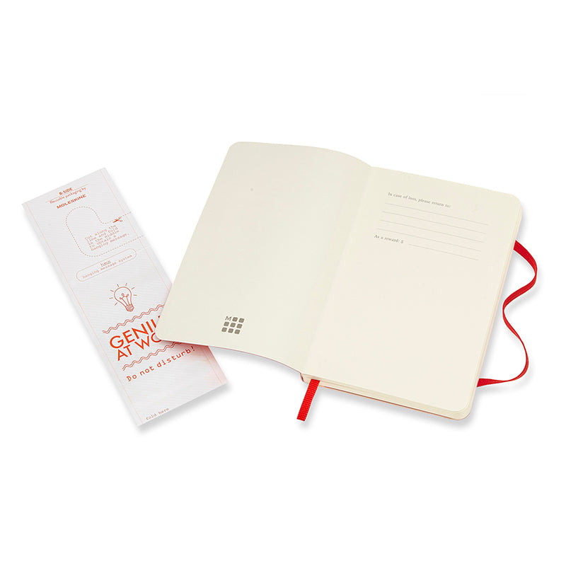 Notesbog Moleskine pocket rød m/192 blanke ark soft cover
