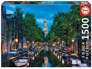 PUSLESPIL AMSTERDAM CANAL AT DUSK 1500 BRIKKER