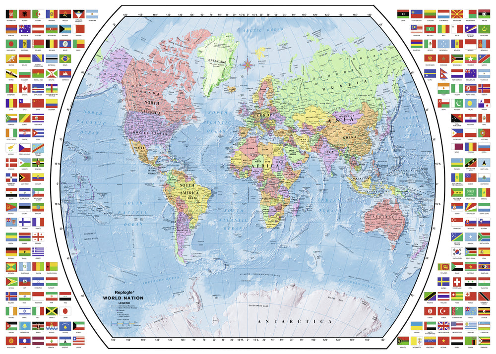 Puslespil political world map 1000 brikker