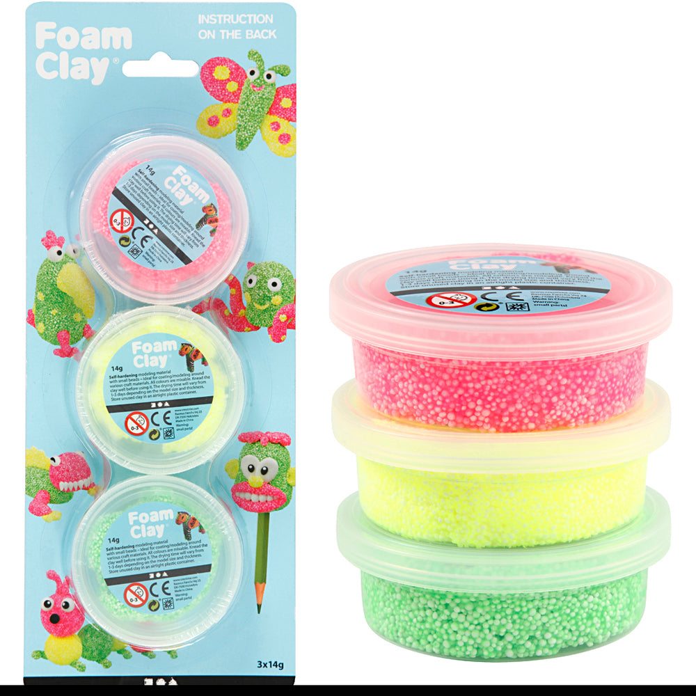 FOAM CLAY NEON FARVER 3 X14G