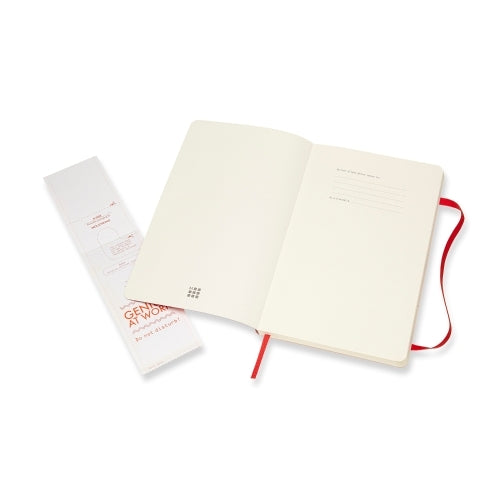 Notesbog Moleskine large rød m/192 prikket ark soft cover