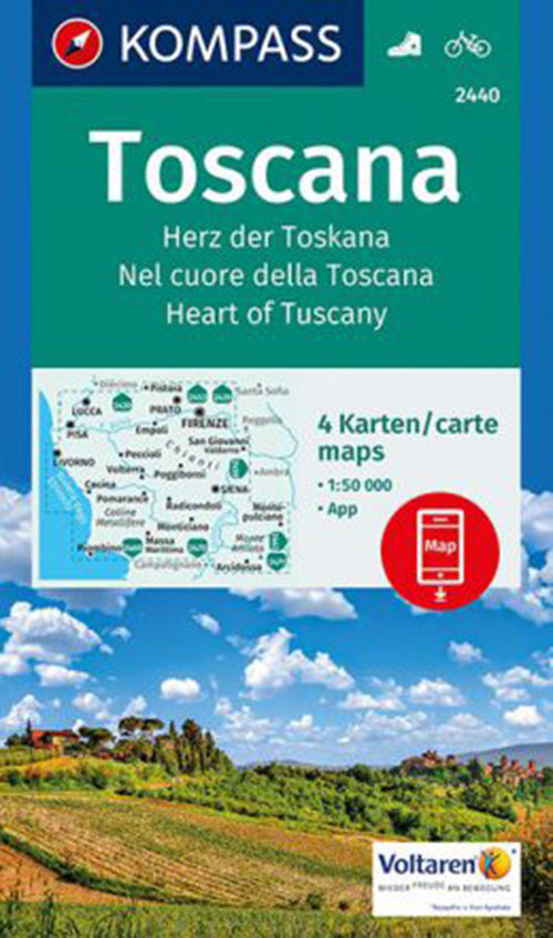 Toscana: Heart of Tuscany, Kompass Hiking & Cycling map 2440