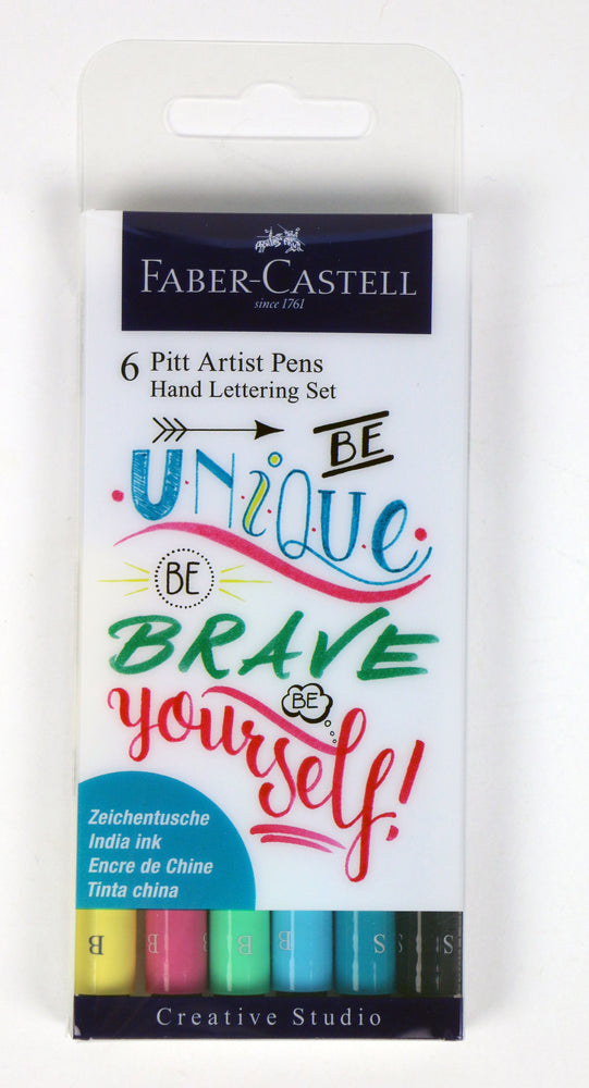 Handlettering sæt Faber-Castell pastel 6 penne