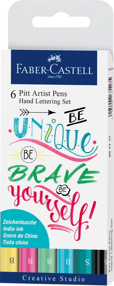 Handlettering sæt Faber-Castell pastel 6 penne